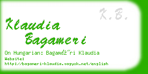 klaudia bagameri business card